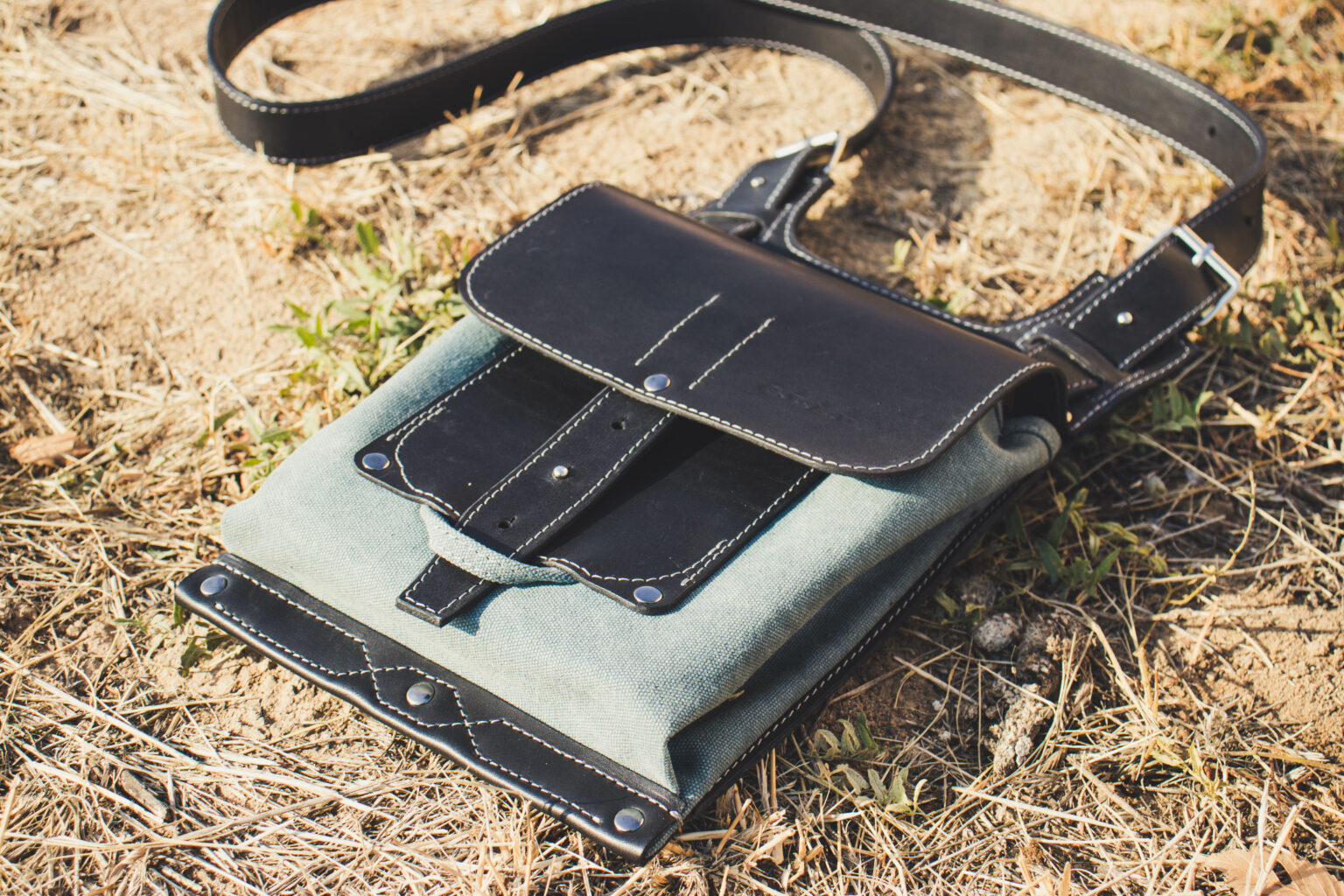 Сумка через плечо из канваса и кожи - Мастерская GLAD