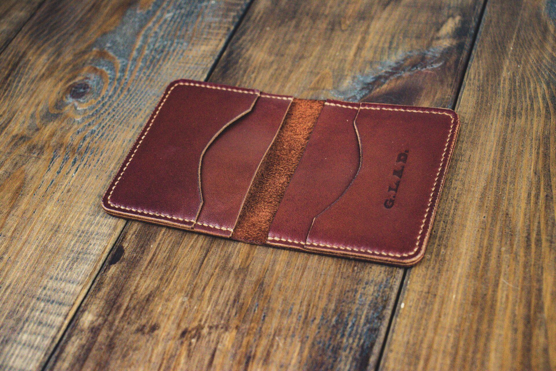 Кожаный кошелек карманный Чёрный