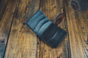 Кожаный кошелек карманный Чёрный