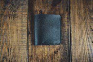 Кожаный кошелек карманный Чёрный