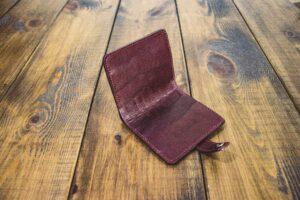 Кожаный кошелек карманный с кнопкой Бордо Кожаный кошелек карманный с кнопкой Бордо